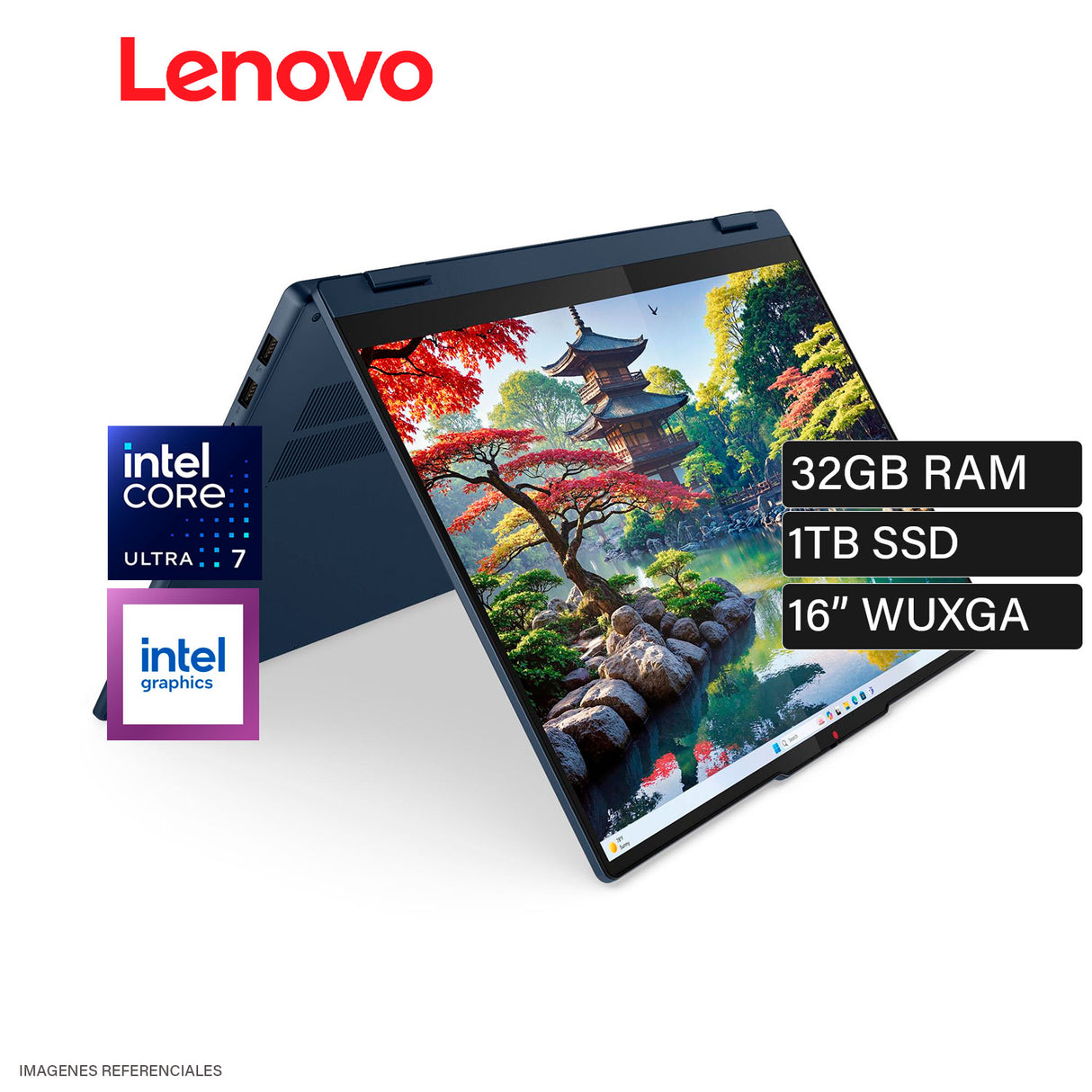 Laptop Lenovo IdeaPad 5 2-in-1 16IAL10 Intel Core Ultra 7 255U Ram 32GB Disco 1TB SSD 16″ WUXGA Pantalla Táctil Windows 11 (83KS001BUS)