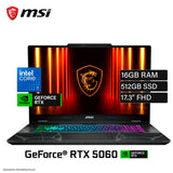Laptop MSI Cyborg 17 B2RWFKG Intel Core 7 240H Ram 16GB Disco 512GB SSD NVIDIA RTX 5060 8GB 17.3″ FHD Windows 11 (9S7-17U332-047)