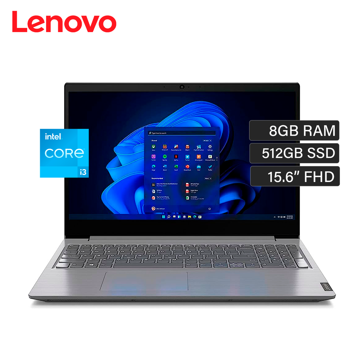 Laptop Lenovo V15 G3 IAH Intel Core I3 1215U RAM 8GB Disco 512GB 15.6" FHD FreeDos
