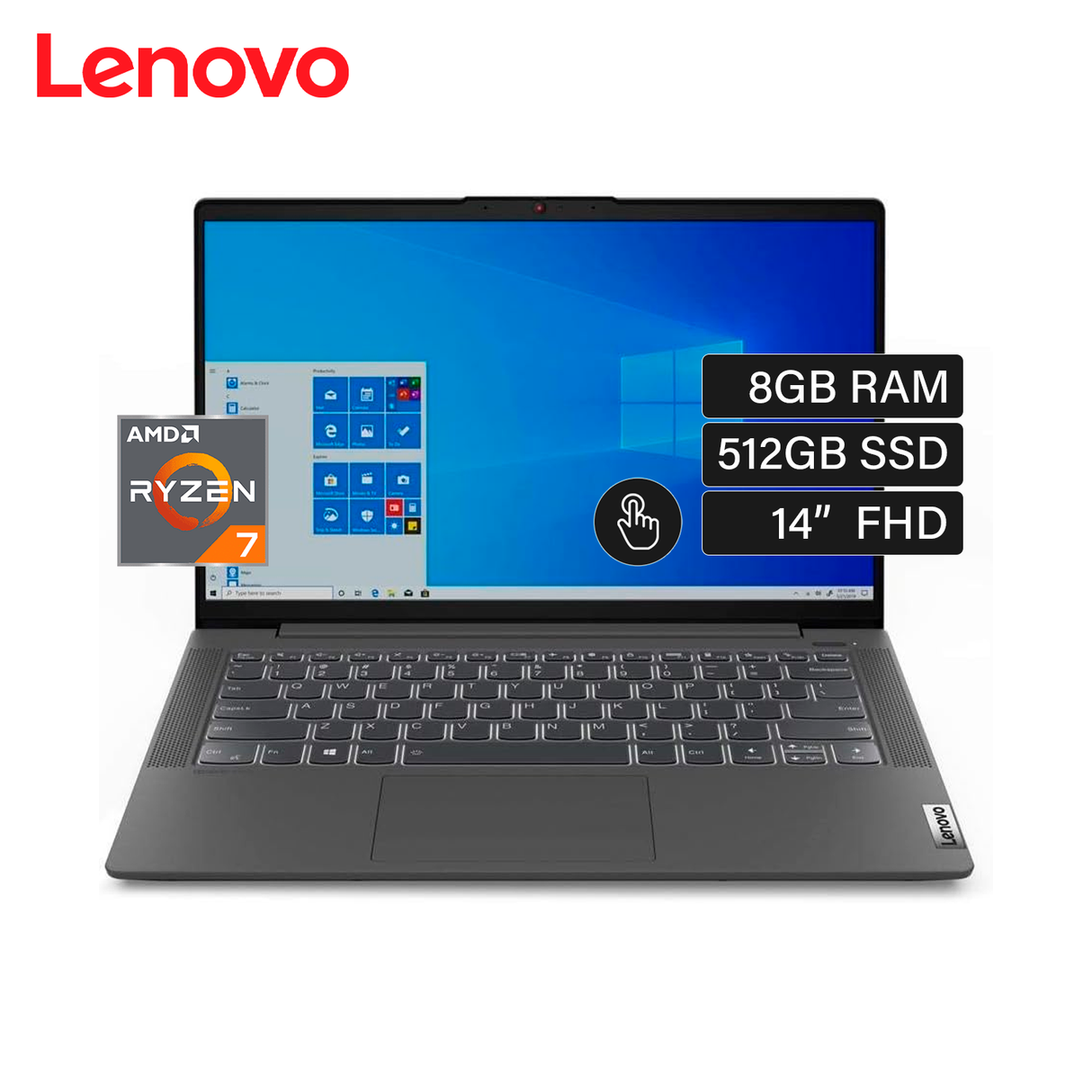 Laptop Lenovo Ideapad 5 14ALC05 AMD Ryzen 7 5700U RAM 8GB Disco 512GB 14" FHD Windows 11