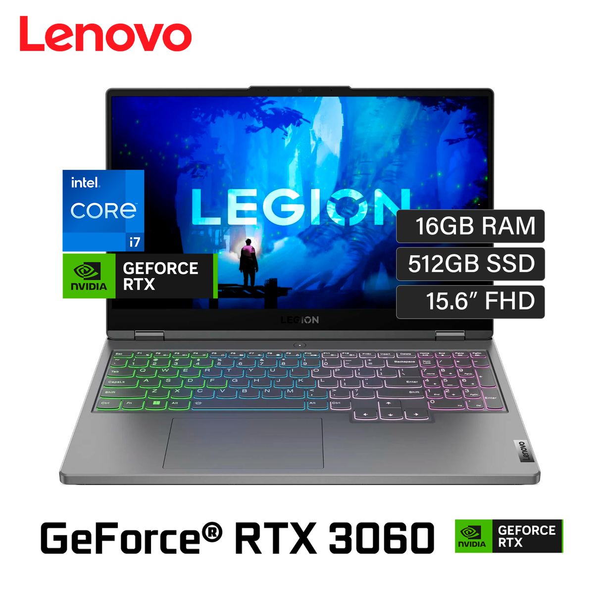 Laptop Lenovo Legion 5 15IAH7H Intel Core i7 12700H Ram 16GB Disco 512GB SSD Video Nvidia RTX 3060 6GB 15.6″ FHD Windows 11