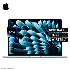 MacBook Air 13 A3240 chip M4 RAM 16 GB disco 512 GB 13.6" Retina Sky Blue OPEN BOX