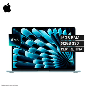 MacBook Air 13 A3449 Chip M5 RAM 16GB Disco 512GB SSD Pantalla 13.6" Retina Sky Blue Teclado Ingles