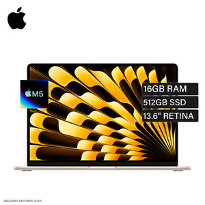 MacBook Air 13 A3449 Chip M5 RAM 16GB Disco 512GB SSD 13.6" Retina Starlight Teclado Ingles