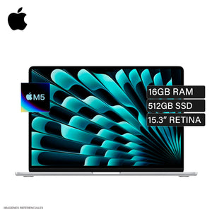 MacBook Air 15 Chip M5 RAM 16GB Disco 512GB SSD 15.3" Silver Teclado Español (MDV94E/A)
