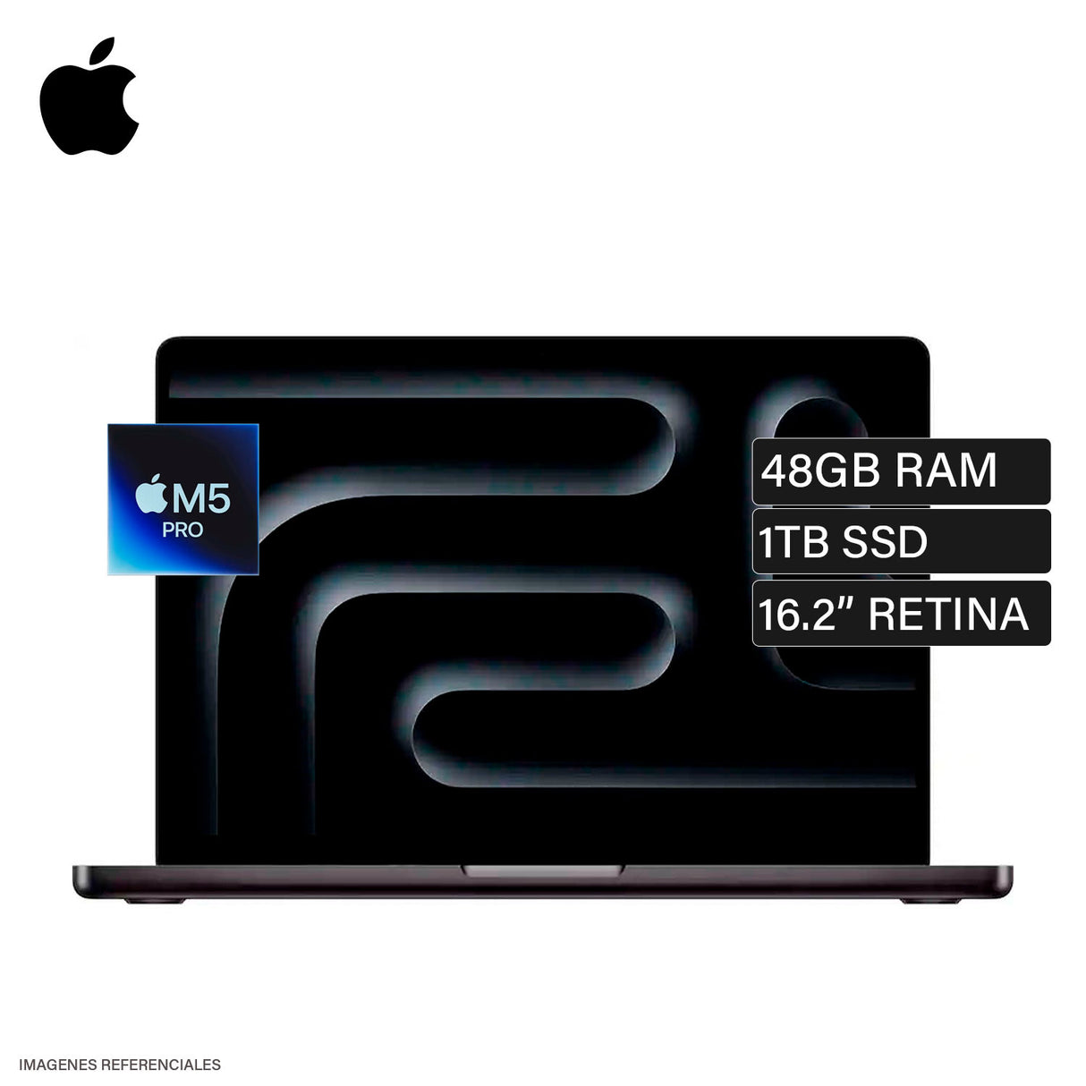 MacBook Pro 16 Chip M5 Pro RAM 48GB Disco 1TB SSD 16.2" Retina Space Black Teclado Español