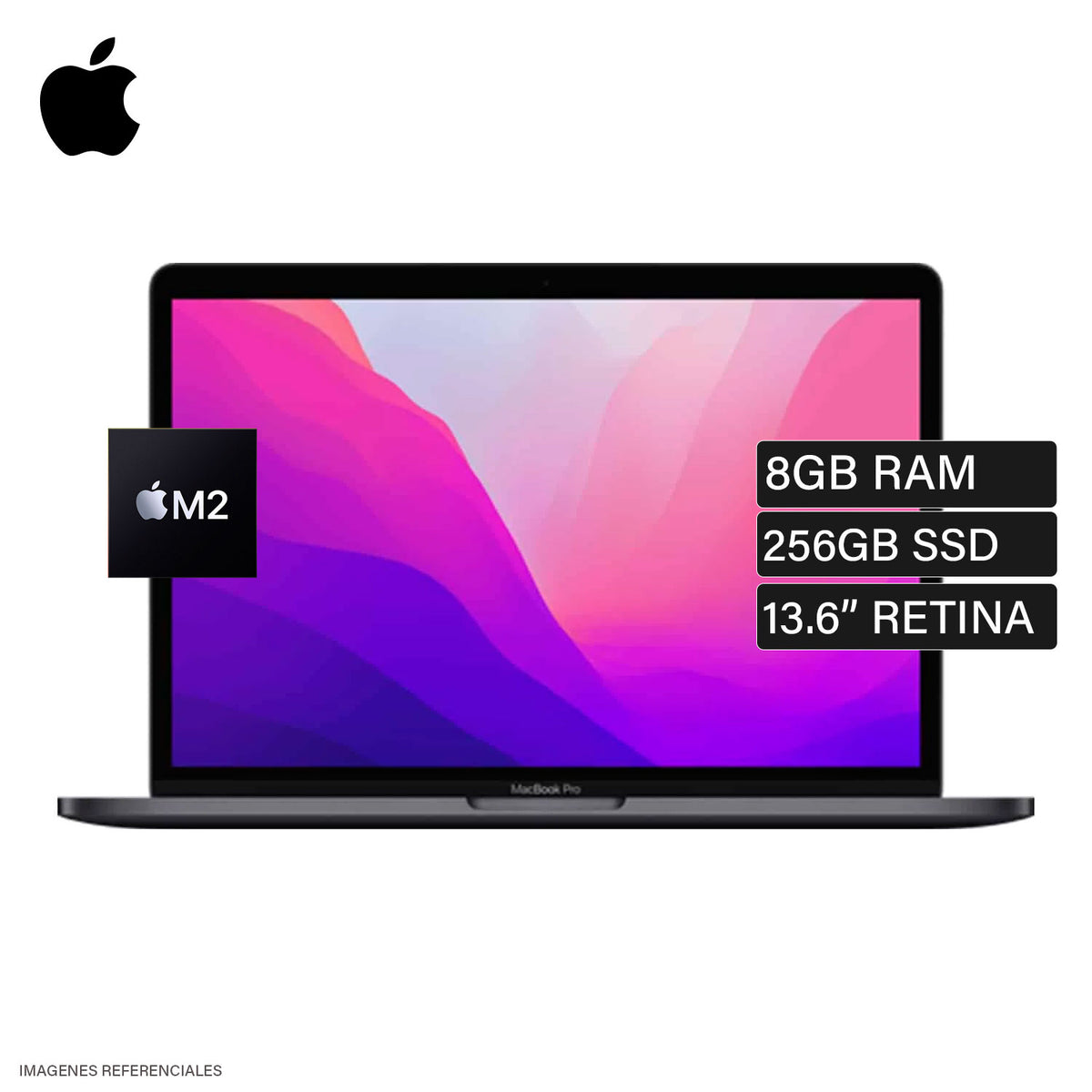 Macbook Pro A2338 Chip M2 RAM 8GB Disco 256GB SSD 13.6" Retina Gris espacial OPEN BOX