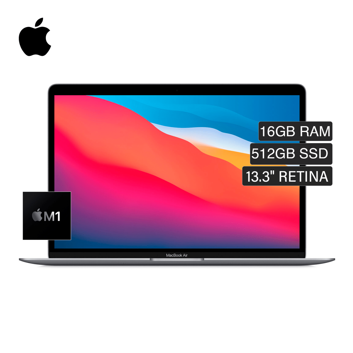 Macbook Air A2337 Chip M1 RAM 16GB Disco 512GB SSD 13.3" Retina Año 2020 Gris Espacial Español