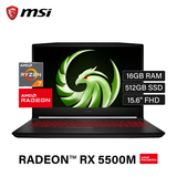 Laptop MSI Bravo 15 B5DD-004SP Ryzen 7 5800H RAM 16GB Disco 512GB SSD Video Radeon RX5500M 4GB 15.6" FHD Windows 10