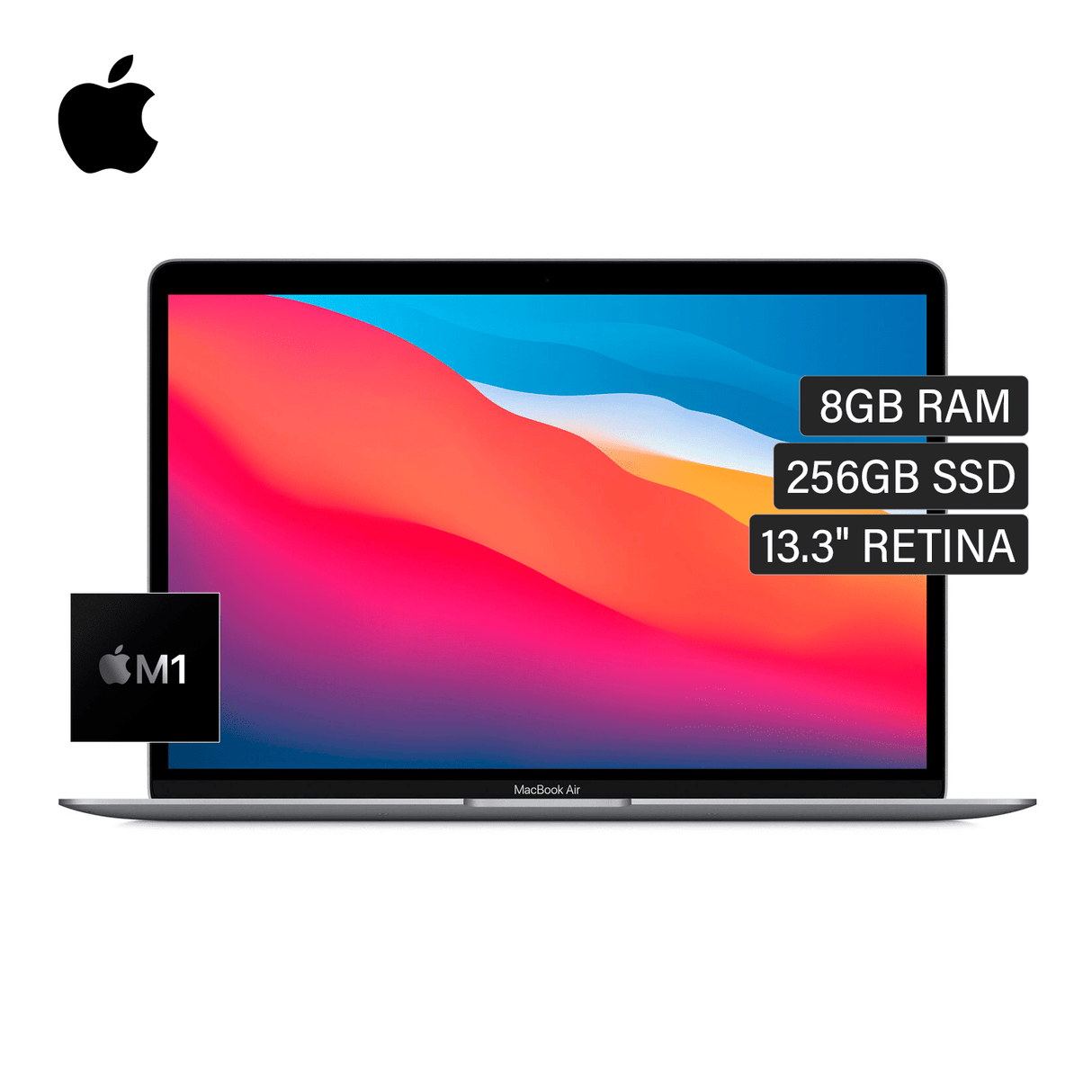 Macbook Air A2337 Chip M1 RAM 8GB Disco 256GB SSD 13.3" Retina 2020 Gris Espacial Inglés Open Box