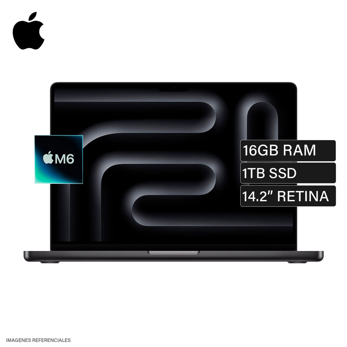 MacBook Pro 14 Chip M6 Ram 16GB Disco 1TB SSD 14.2" Retina Space Black Teclado Ingles