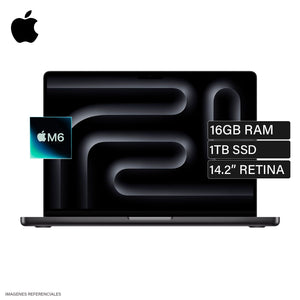 MacBook Pro 14 Chip M6 Ram 16GB Disco 1TB SSD 14.2" Retina Space Black Teclado Ingles