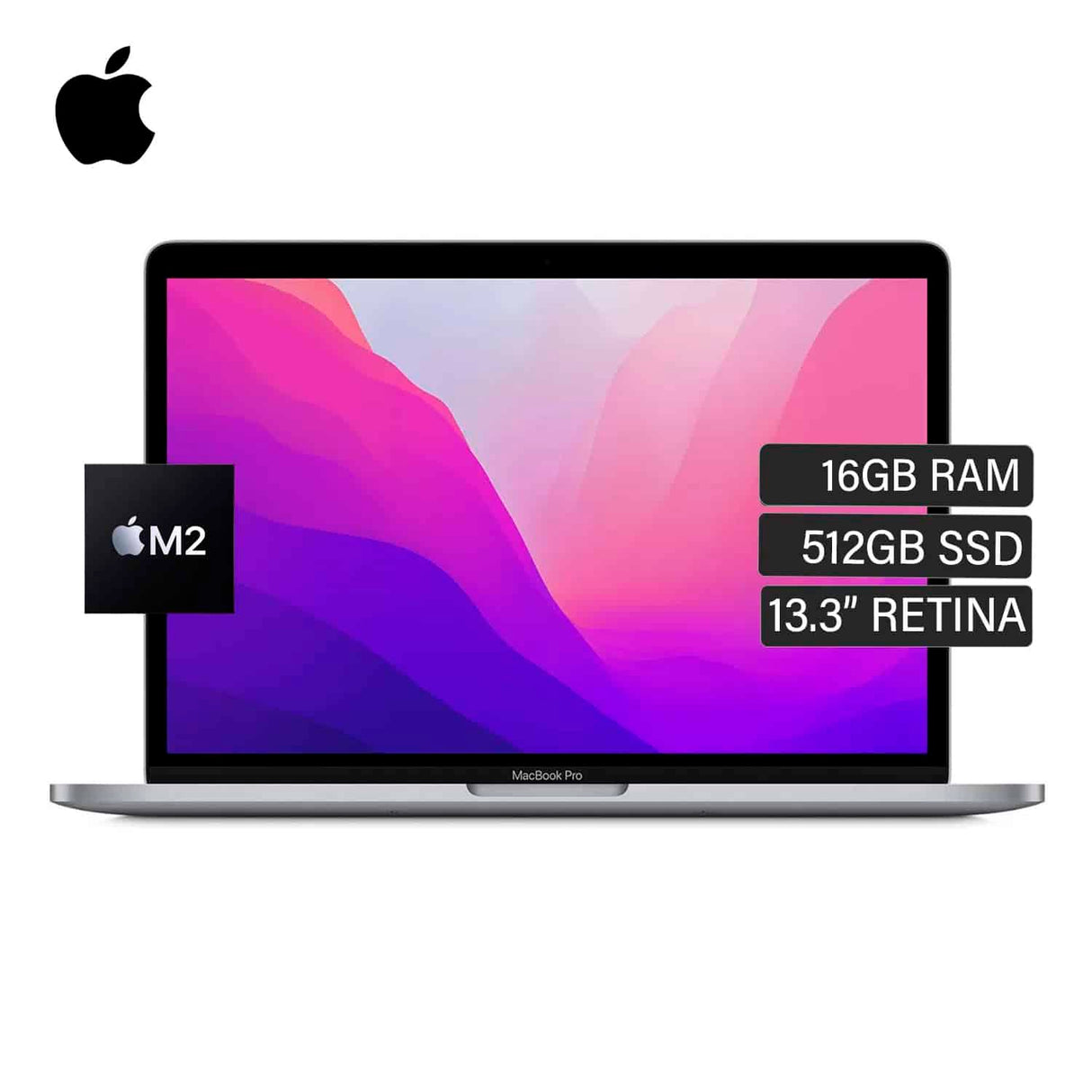 Macbook Pro A2338 Chip M2 Ram 16GB Disco 512GB SSD 13.3" Retina Touch Bar Gris Espacial Americano Caja Sellada