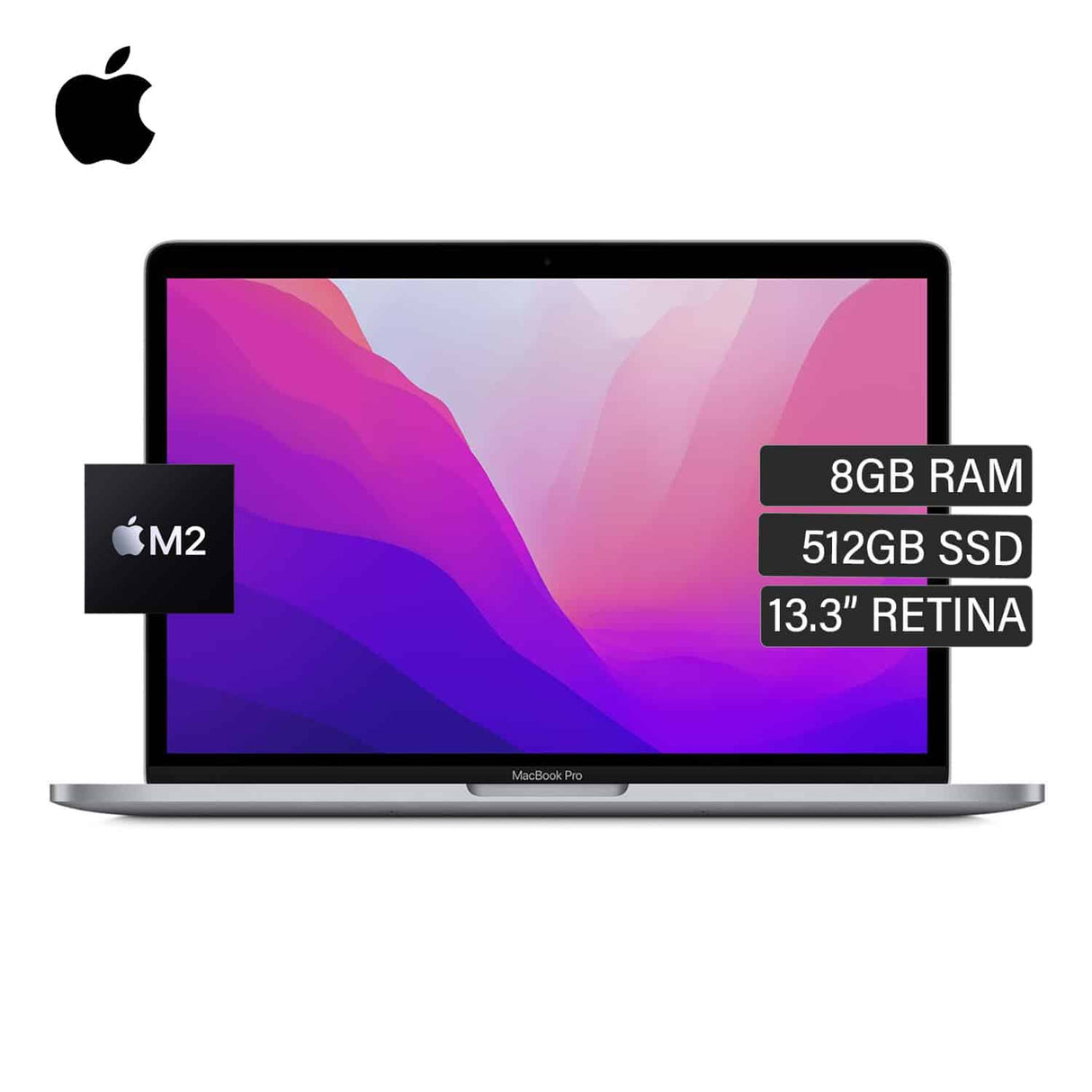 Macbook Pro A2338 Chip M2 RAM 8GB Disco 512GB SSD 13.3" Retina Touch Bar Silver Inglés Caja Sellada