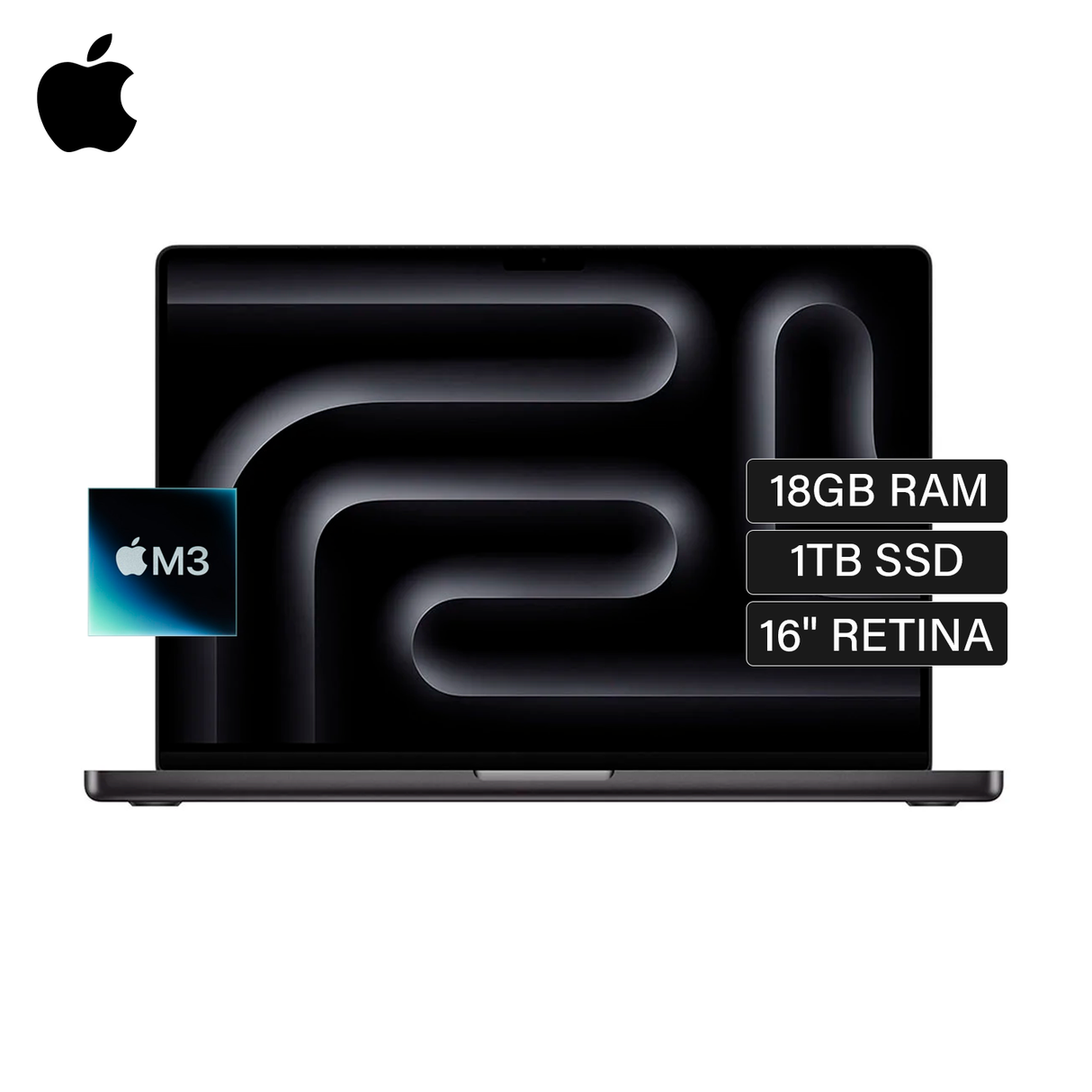 Macbook Pro 16 A2991 Chip M3 Pro RAM 18GB Disco 1TB SSD 16.2" Retina Negro Espacial