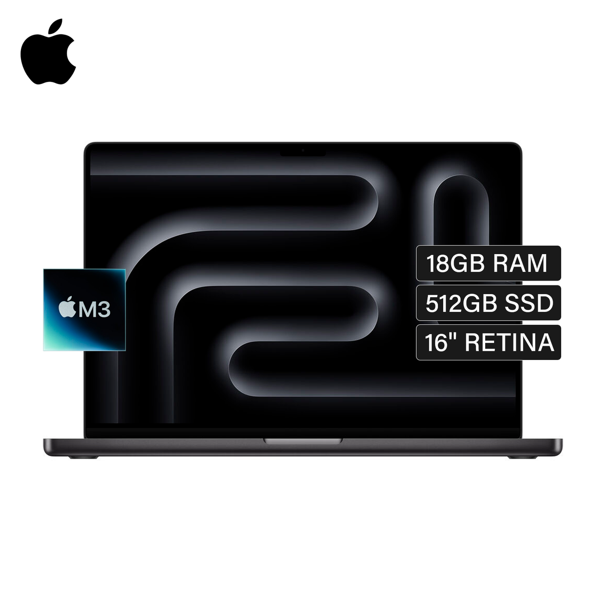 Macbook Pro 16 A2991 Chip M3 Pro RAM 18GB Disco 512GB SSD 16.2" Retina Negro Espacial