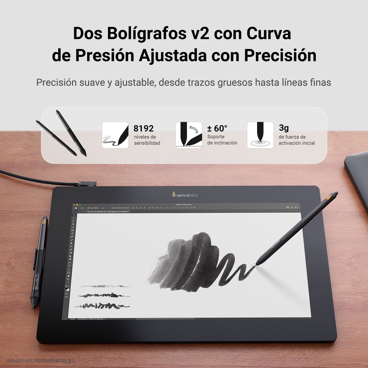Pantalla Gráfica Xencelabs Pen Display 16" 4K OLED Lite (Incluye Lápiz y Bolígrafo)