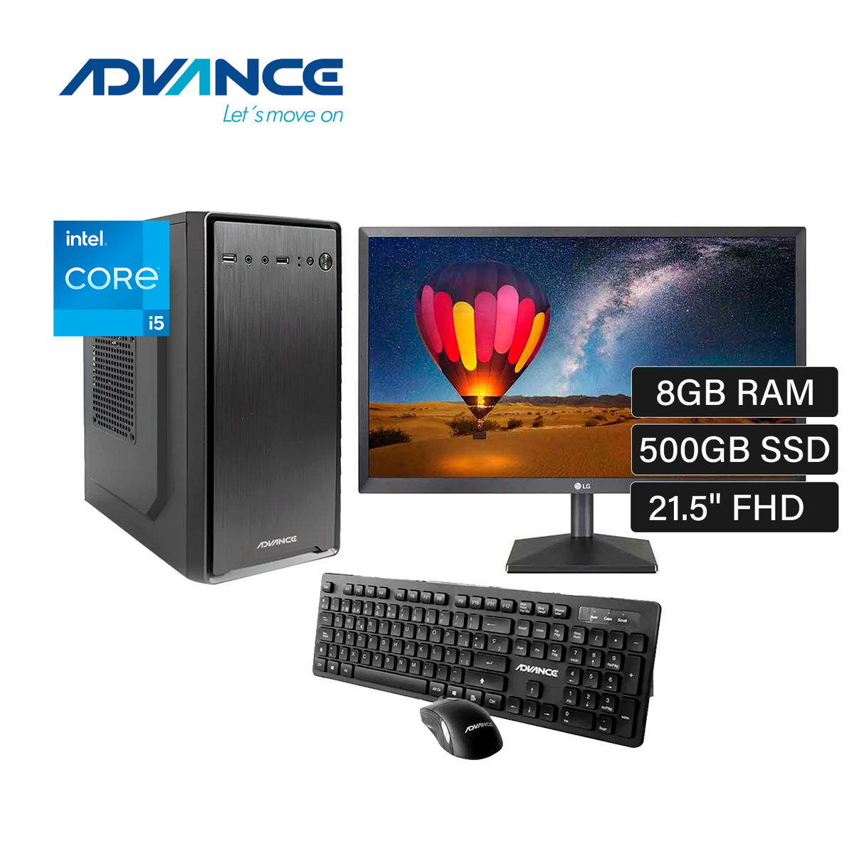 PC Advance VM1460 Intel Core i5 12450H RAM 8GB Disco 500GB SSD LINUX UBUNTU