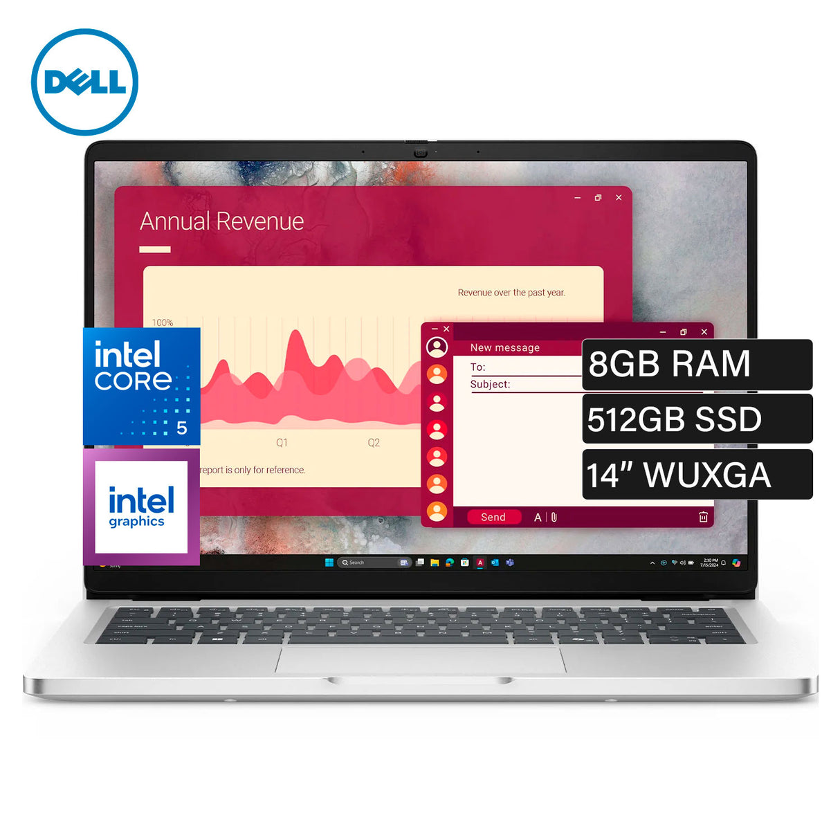 Laptop Dell Pro 14 PC14250 Intel Core 5 120U RAM 8GB Disco 512GB 14" WUXGA Windows 11 Pro