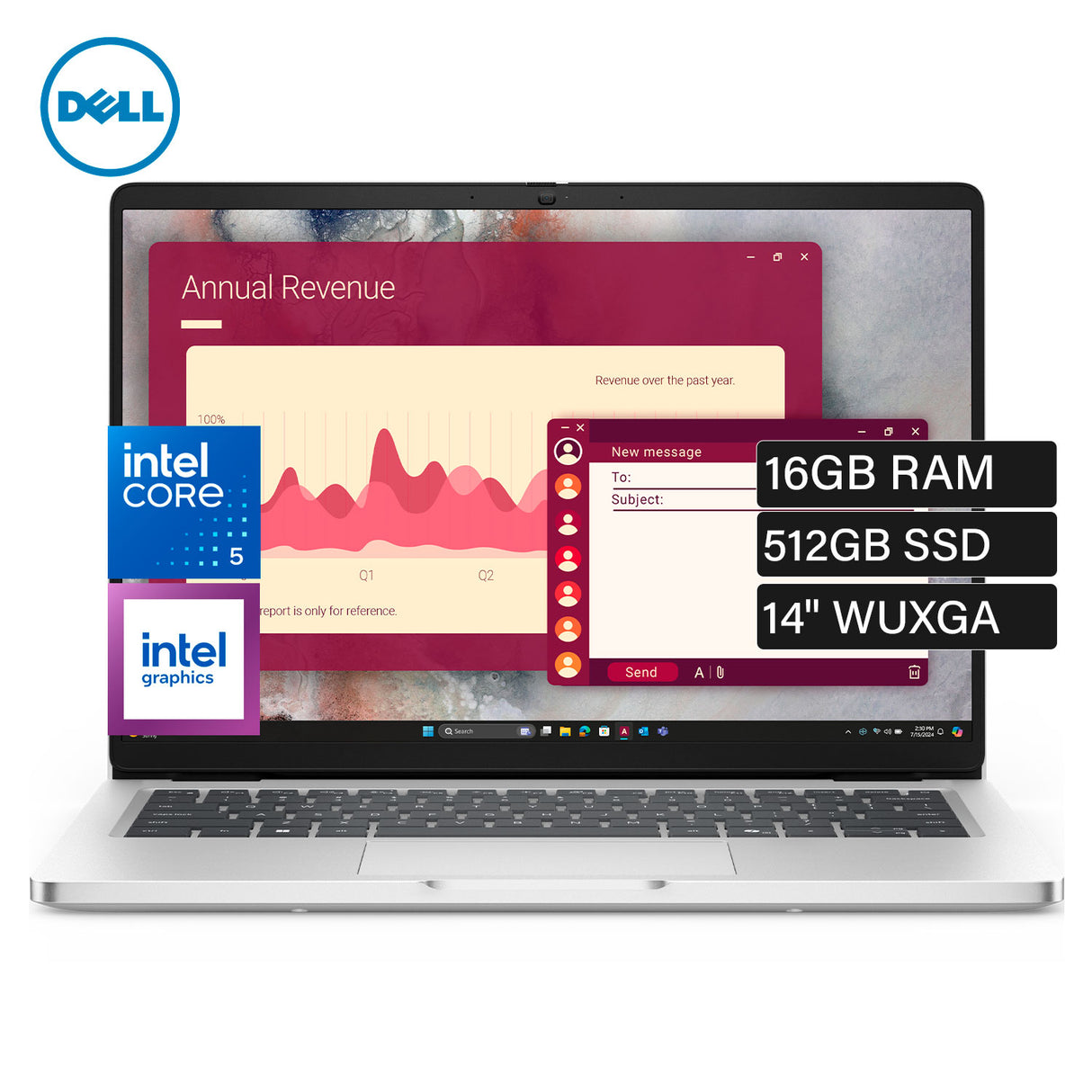 Laptop Dell Pro 14 PC14250 Intel Core 5 235U vPro RAM 16GB Disco 512GB SSD 14" WUXGA Windows 11 Pro