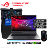 Laptop Asus ROG Strix G16 G615JMR-RV396W Intel Core i9 14900HX Ram 16GB Disco 512GB SSD NVIDIA RTX 5060 8GB 16″ WUXGA Windows 11