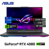 Laptop Asus ROG Strix G18 G814JZR-G18.I94080 Intel Core i9 14900HX RAM 32GB Disco 2TB Video  Nvidia RTX 4080 12GB 18" QHD+ Windows 11