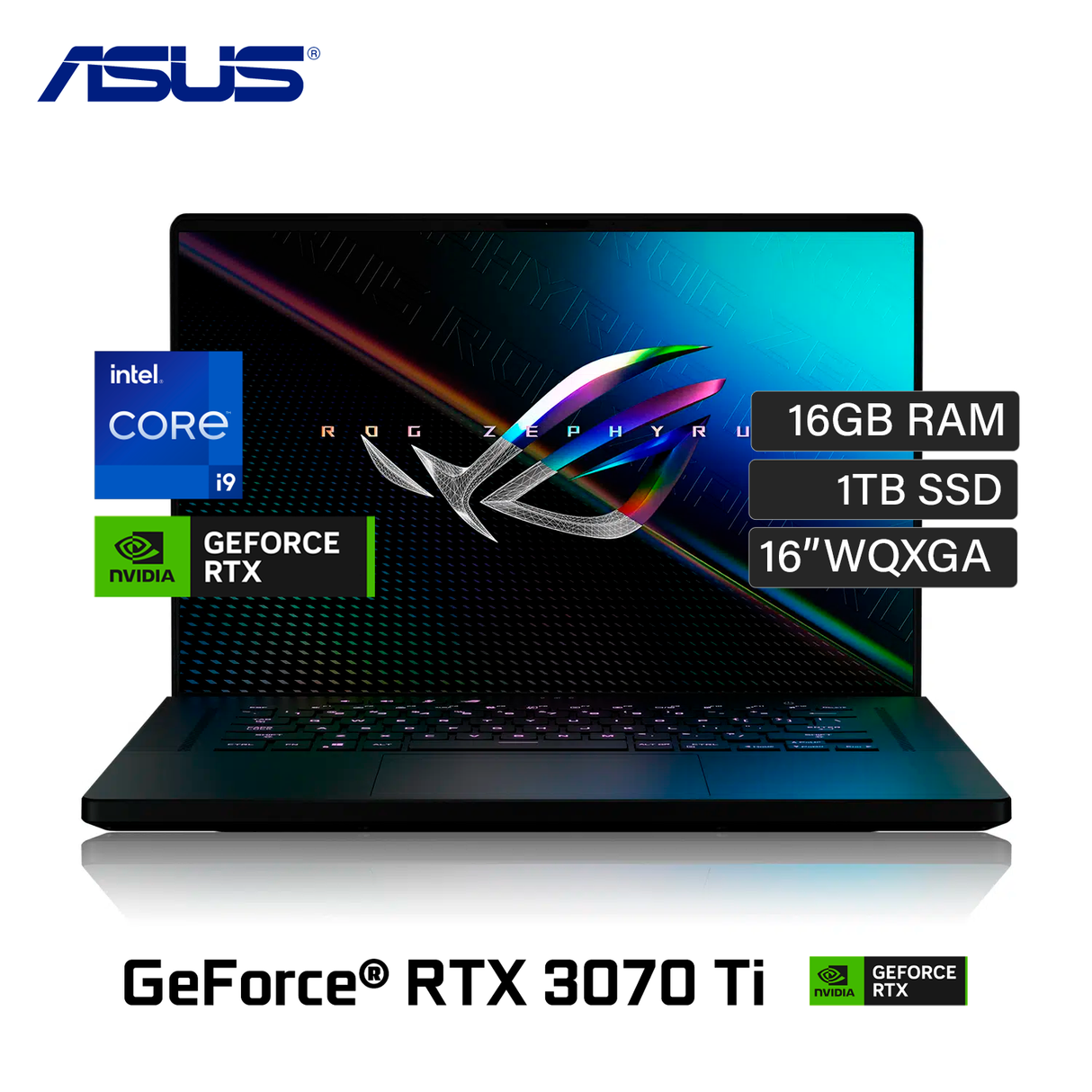 Laptop Asus ROG Zephyrus GU603ZW-M1 Intel Core i9 12900H Ram 16GB Disco 1TB SSD Video Nvidia RTX3070 Ti 8GB 16″ WQXGA Windows 11