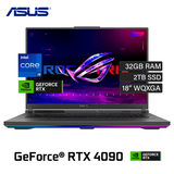 Laptop ASUS ROG Strix G18 Intel Core i9 14900HX RAM 32GB Disco 2TB Video  Nvidia RTX 4090 16GB 18" WQXGA W11