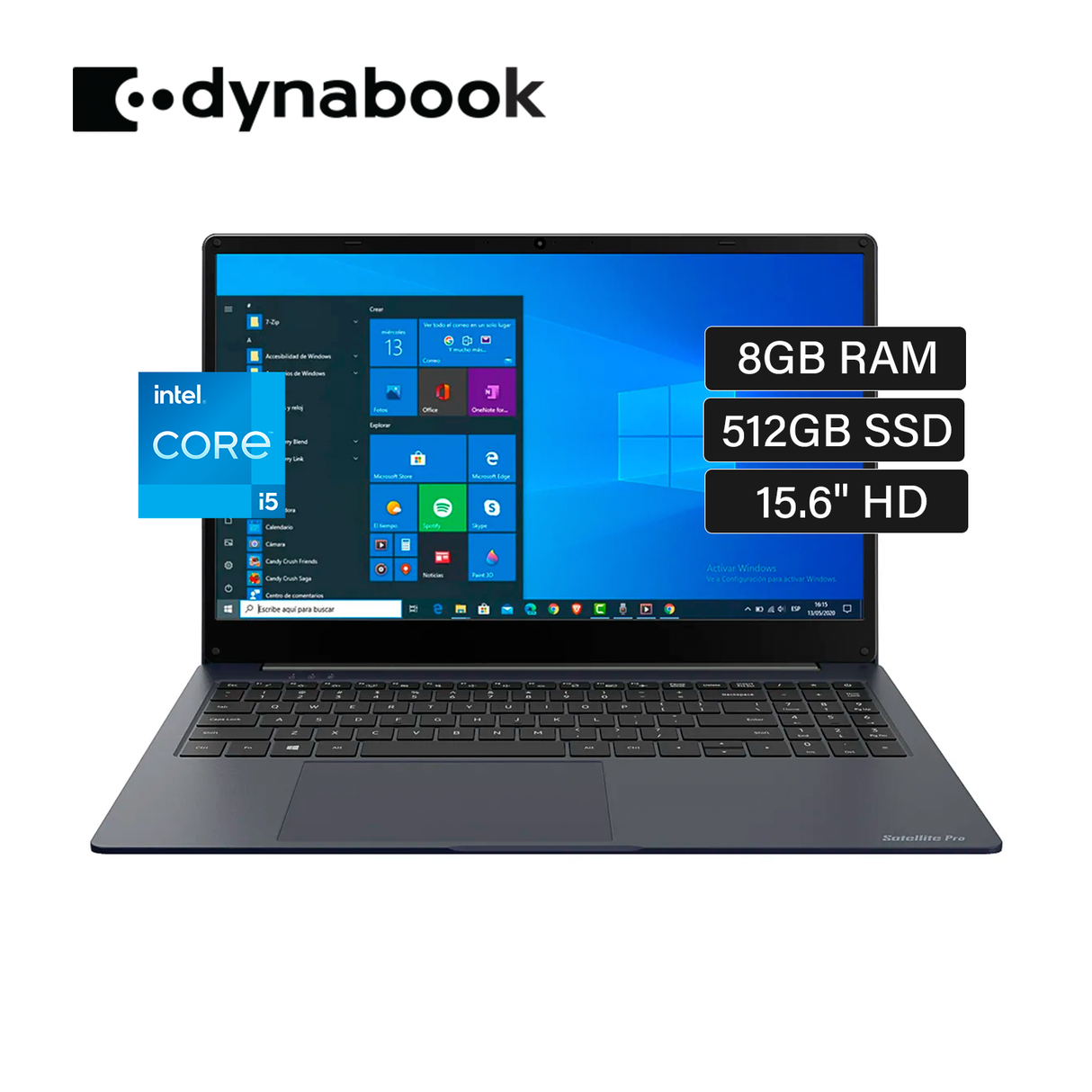 Laptop Toshiba Dynabook Satellite Pro C50-K Intel Core i5 1235U RAM 8GB Disco 512GB 15.6" HD Windows 10 Pro