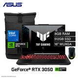 Laptop ASUS TUF Gaming F16 FX607VJB-RL209 Intel Core 5 210H Ram 8GB Disco 512GB SSD NVIDIA RTX 3050 6GB 16" WUXGA FreeDOS