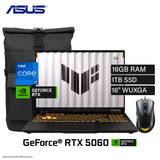 Laptop ASUS TUF Gaming F16 FX608JMR-RV197 Intel Core i7 14650HX Ram 16GB Disco 1TB SSD NVIDIA RTX 5060 8GB 16″ WUXGA FreeDOS