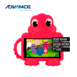 Tablet Advance TR8990 RAM 2GB Almacenamiento 32GB 7" 4G + Protector Especial Dino Rojo