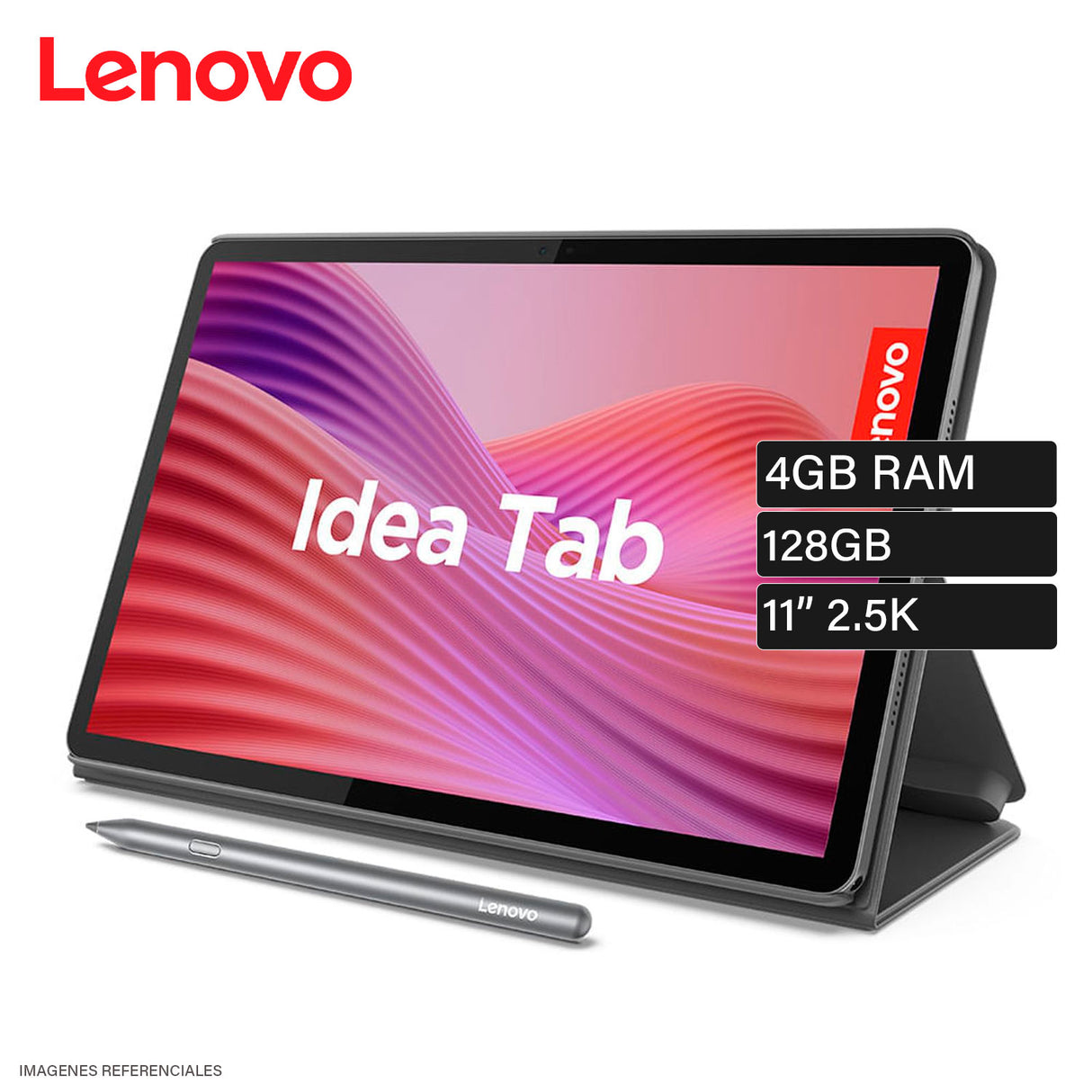 Tablet Lenovo TB336FU Idea Tab 11" 2.5K 128GB 4GB RAM Wi-Fi 5 Android 15 Luna Grey + Folio Case + Lápiz