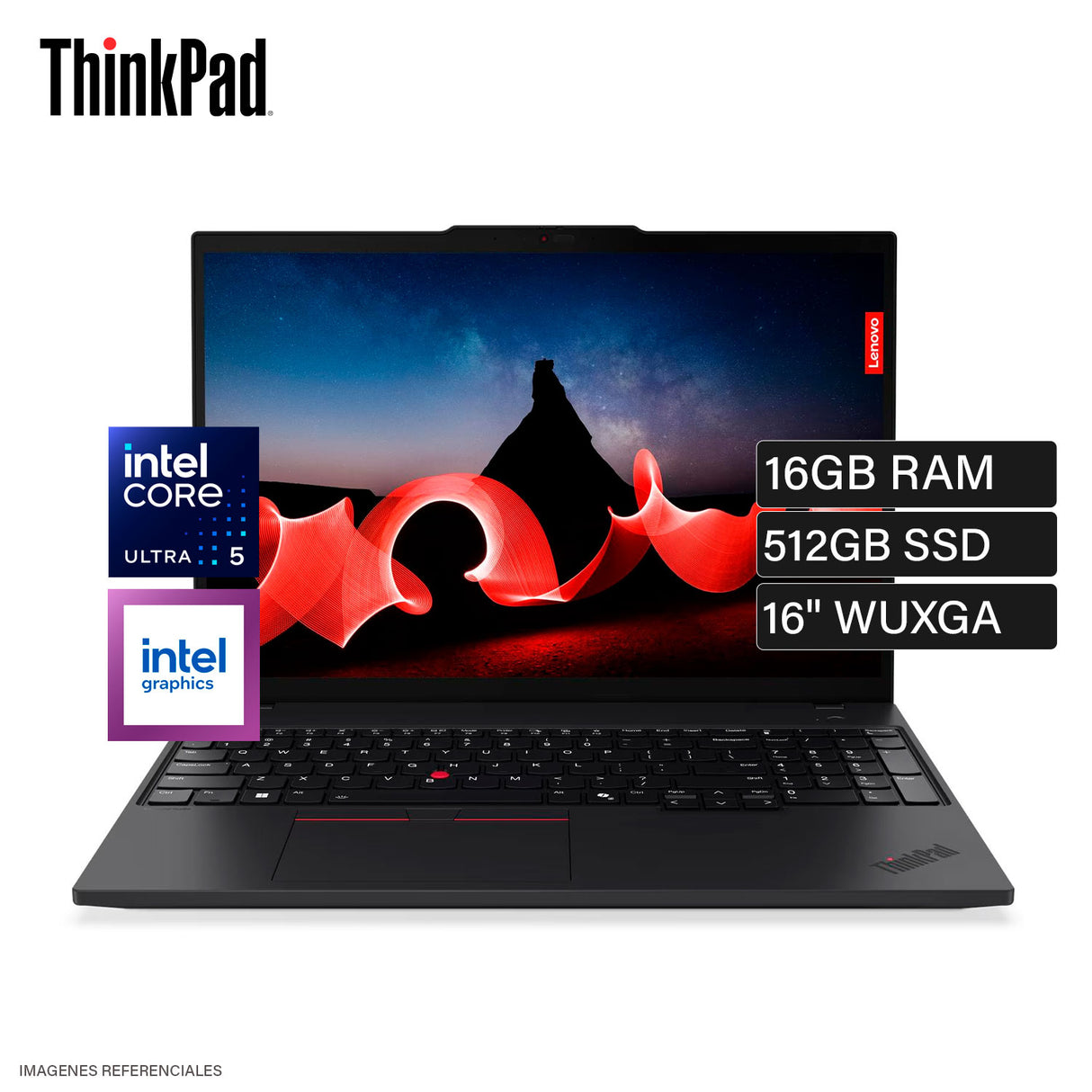 Laptop Lenovo ThinkPad T16 Gen 3 Intel Core Ultra 5 125U Ram 16GB Disco 512GB SSD 16" WUXGA Windows 11 Pro (21MQ000WLM)