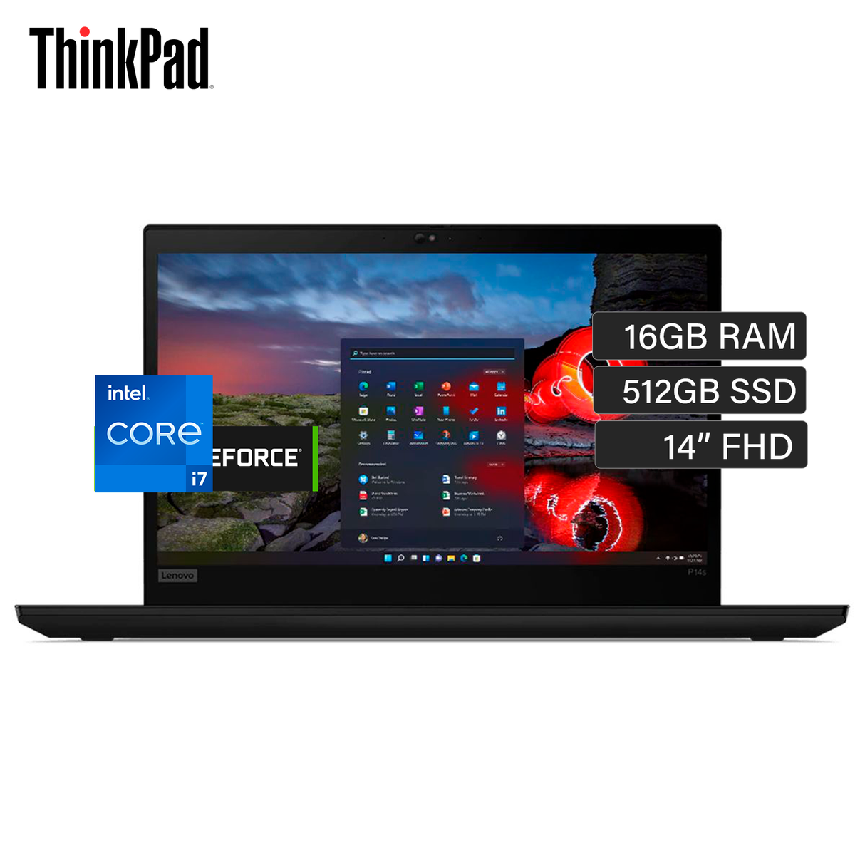 Laptop Lenovo ThinkPad P14s Intel Core I7  1360P Ram 16GB Disco 512GB SSD 14" FHD W11 Open Box