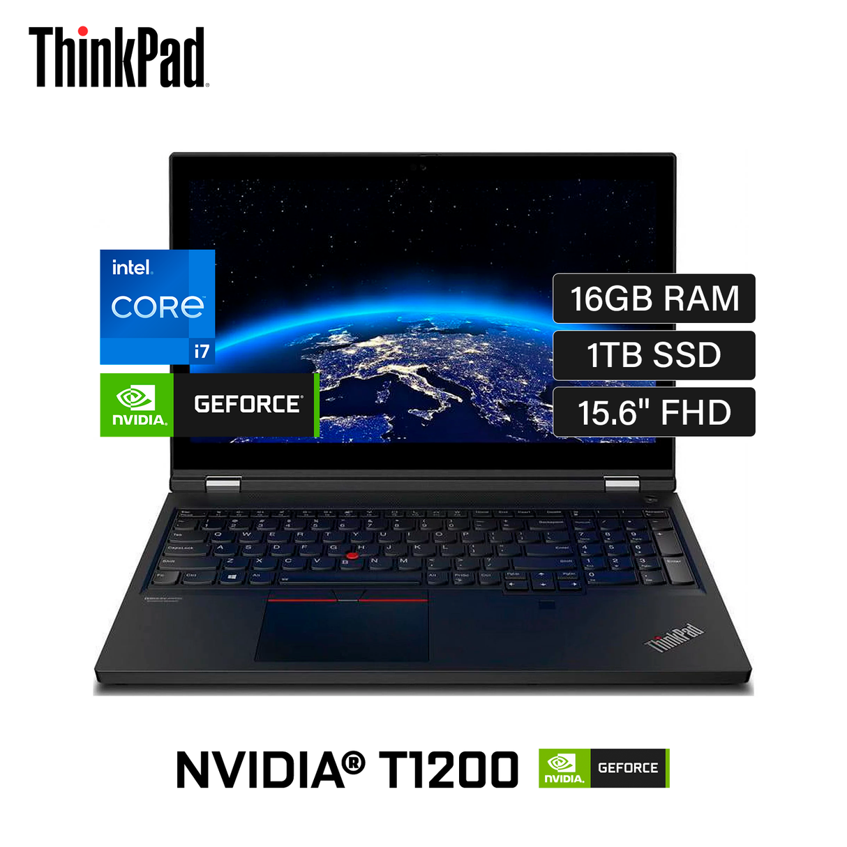 WorkStation Lenovo ThinkPad P15 G2 Intel Core i7 11850H RAM 16GB Disco 1TB SSD Video NVIDIA T1200 4GB 15.6" FHD Windows 11