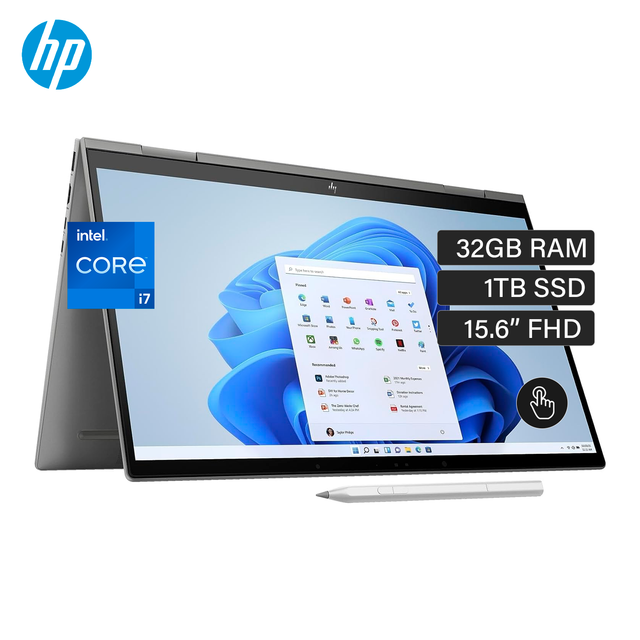 HP Envy 17 - Computadora portátil, pantalla táctil FHD de 17.3 pulgadas,  Intel Core i7-1255U de 12ª generación, 32 GB de RAM SSD de 1 TB, Wi-Fi