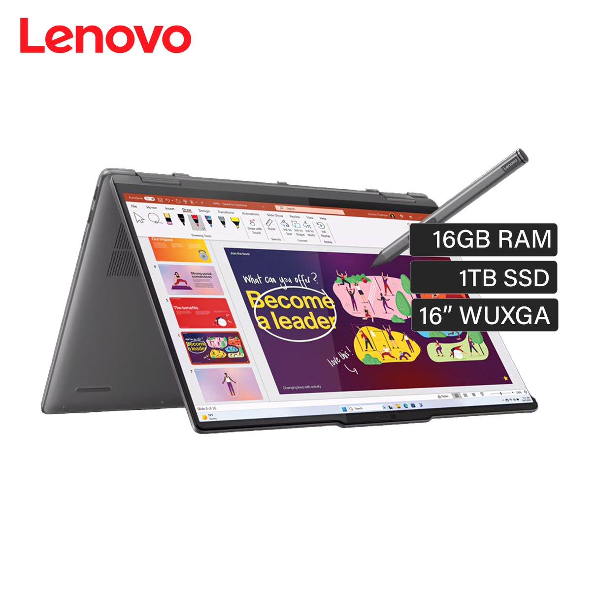 Laptop Lenovo Yoga Slim 7 16IML9 Intel Core Ultra 7 155U RAM 16GB Disco 1TB SSD 16" WUXGA Windows 11