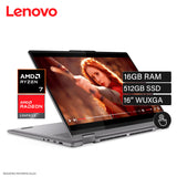 Laptop Lenovo Yoga 7 2-in-1 16AHP9 Ryzen 7-8840HS RAM 16 GB Disco 512 GB SSD Pantalla 16″ WUXGA Táctil Windows 11 Part-Number (83DM0006US)