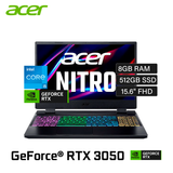 Laptop Acer Nitro 5 AN515-58-59L1 Intel Core i5 1245H RAM 8GB Disco 512GB SSD Video RTX 3050 4GB 15.6" FHD Windows 11