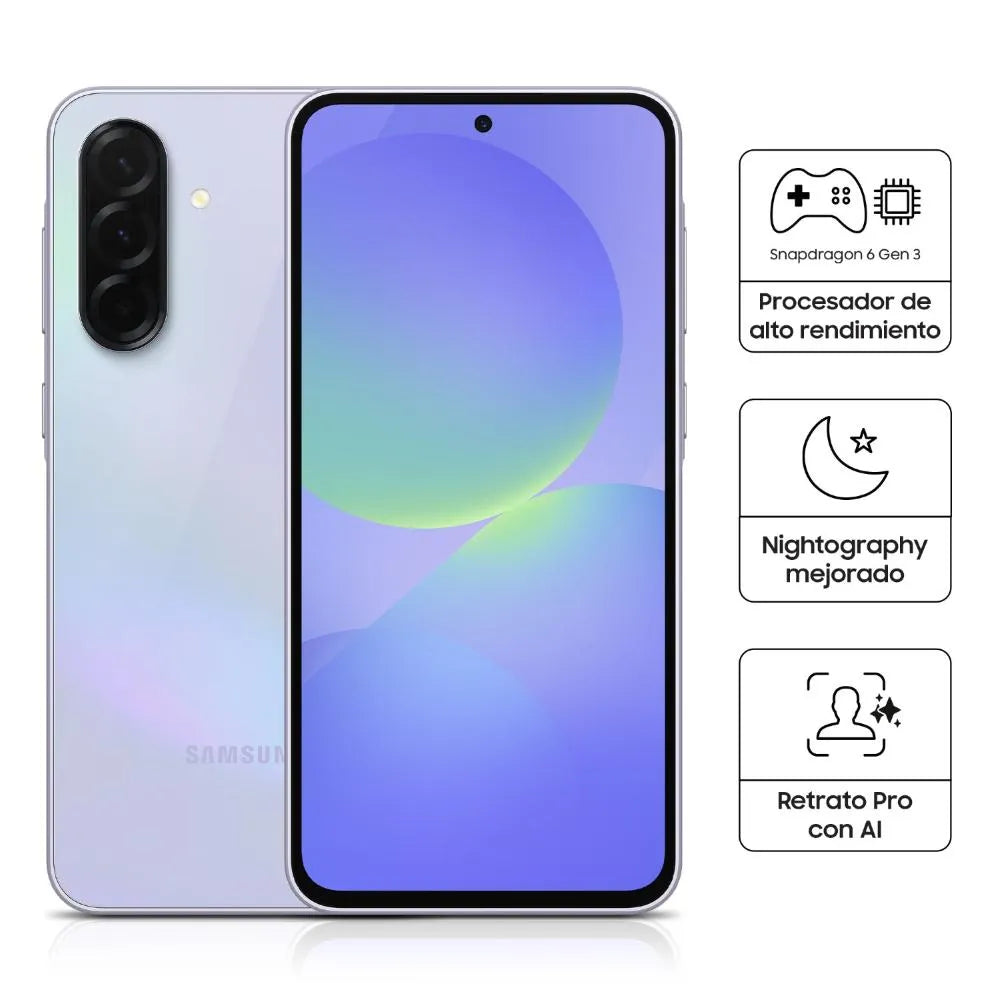 Celular Samsung Galaxy A36 Memoria 8GB Almacenamiento 256GB 6.7" FHD+ Awesome Lavender 5G
