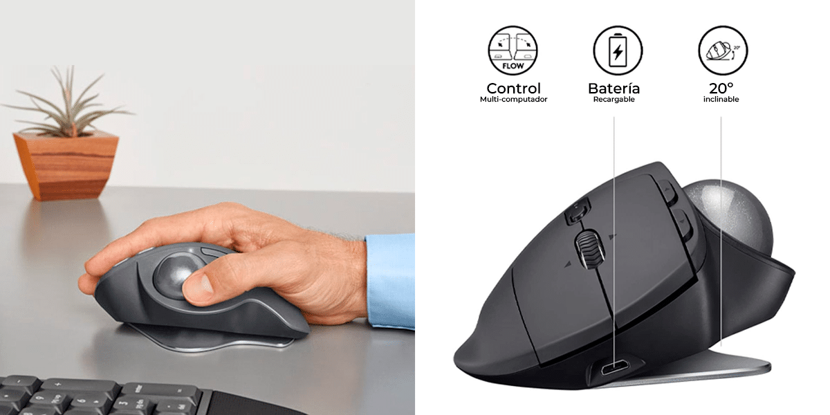 Mouse Logitech MX ERGO WIRELESS Trackball Black - mx ergo gallery - R&M Portátiles